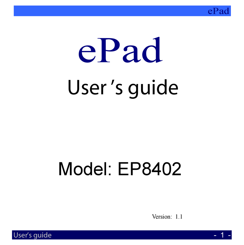EPAD EP8402 USER MANUAL Pdf Download ManualsLib
