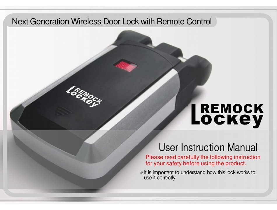 REMOCK LOCKEY NEXT GENERATION WIRELESS DOOR LOCK WITH REMOTE CONTROL