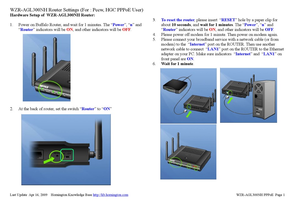 Buffalo Wzr Agl300nh Hardware Setup Manual Pdf Download Manualslib