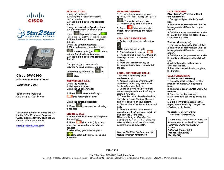 CISCO SPA514G QUICK USER MANUAL Pdf 