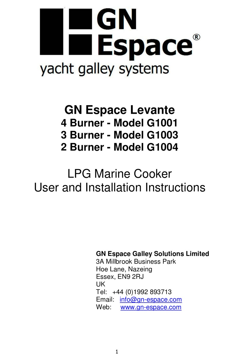 Levante 2 Induction Cooker – GN Espace – Yacht Galley Systems