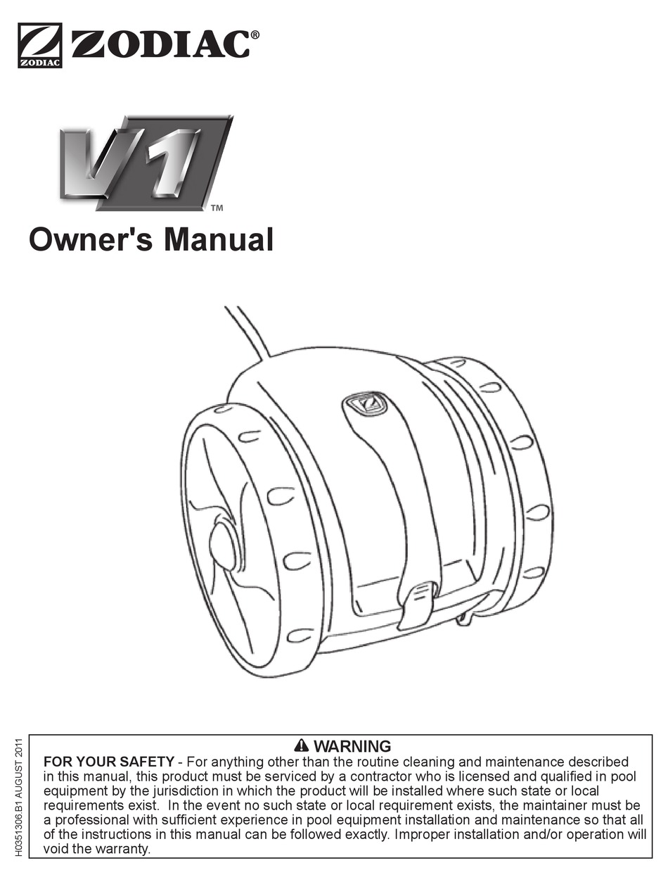 ZODIAC V1 OWNER'S MANUAL Pdf Download | ManualsLib