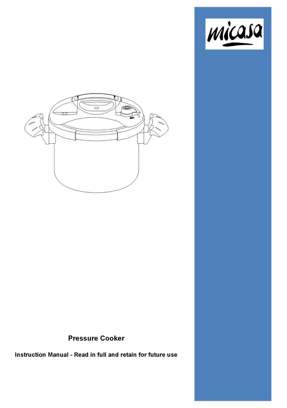 MISACA PRESSURE COOKER INSTRUCTION MANUAL Pdf Download ManualsLib