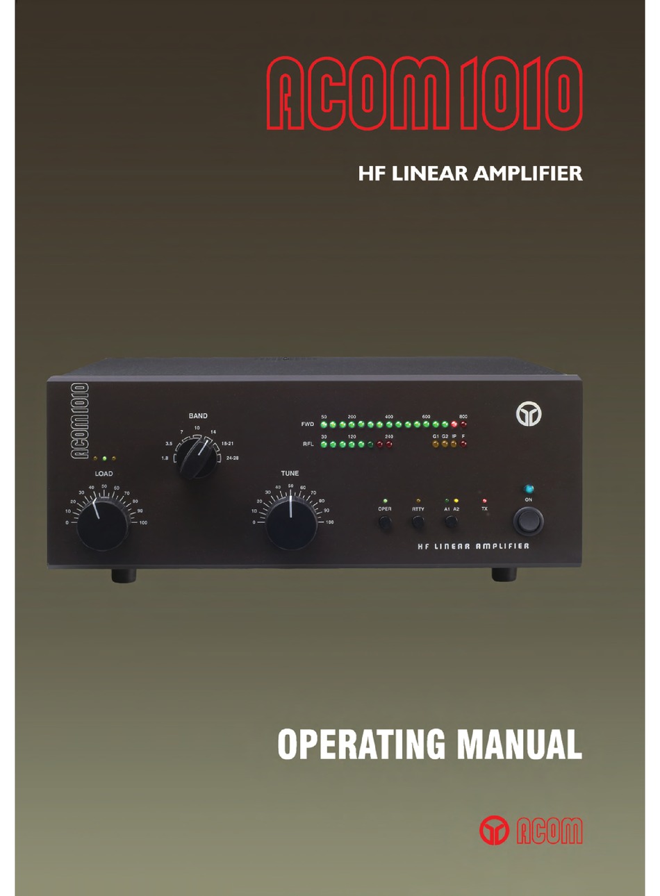 Acom 1010 Operating Manual Pdf Download Manualslib