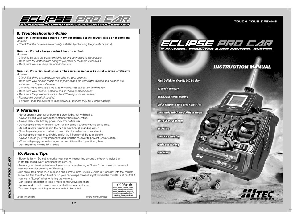 hitec eclipse 7 manual