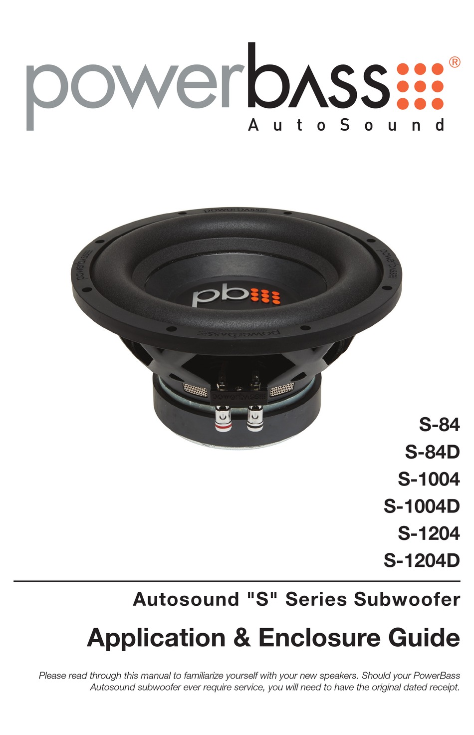 POWER BASS AUTOSOUND S84 APPLICATION & ENCLOSURE MANUAL Pdf Download