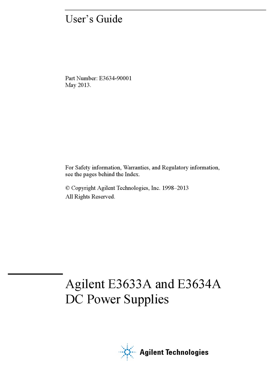 Agilent Technologies E3633a User Manual Pdf Download Manualslib