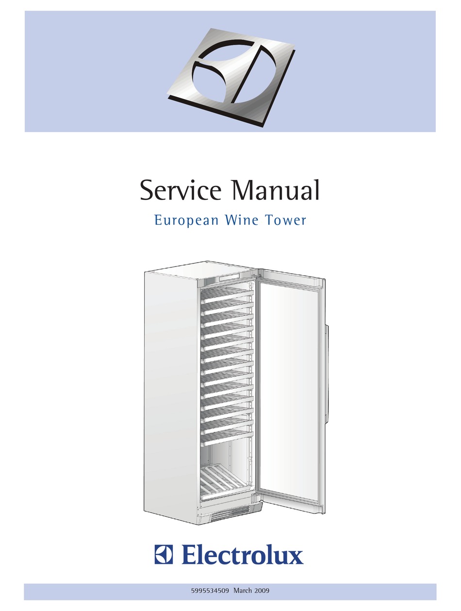ELECTROLUX EUROPEAN WINE TOWER SERVICE MANUAL Pdf Download ManualsLib