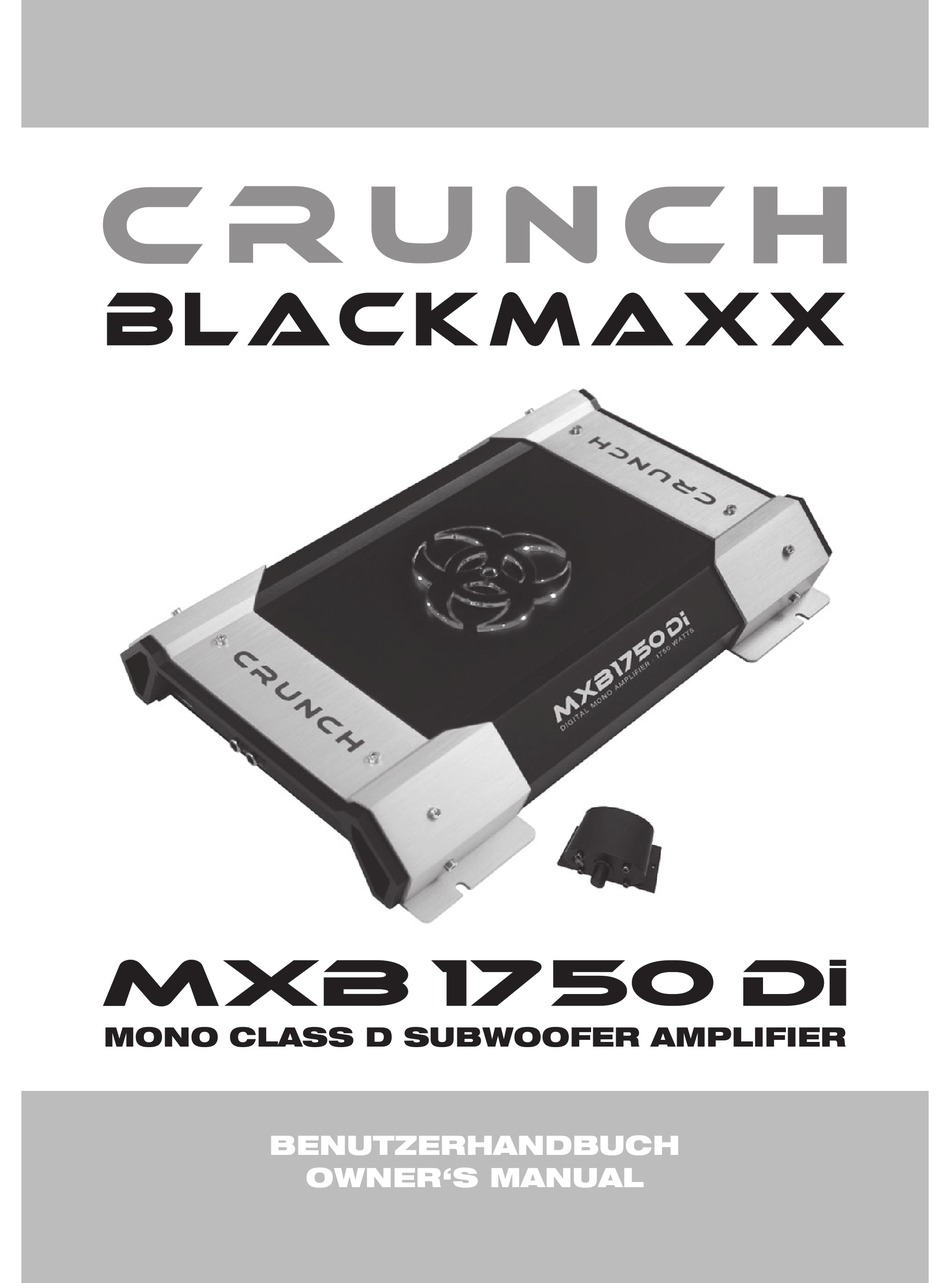 Crunch mxb-1750di Monobloc stade final Amplificateur 1 canaux 1750 watts Max soundstation