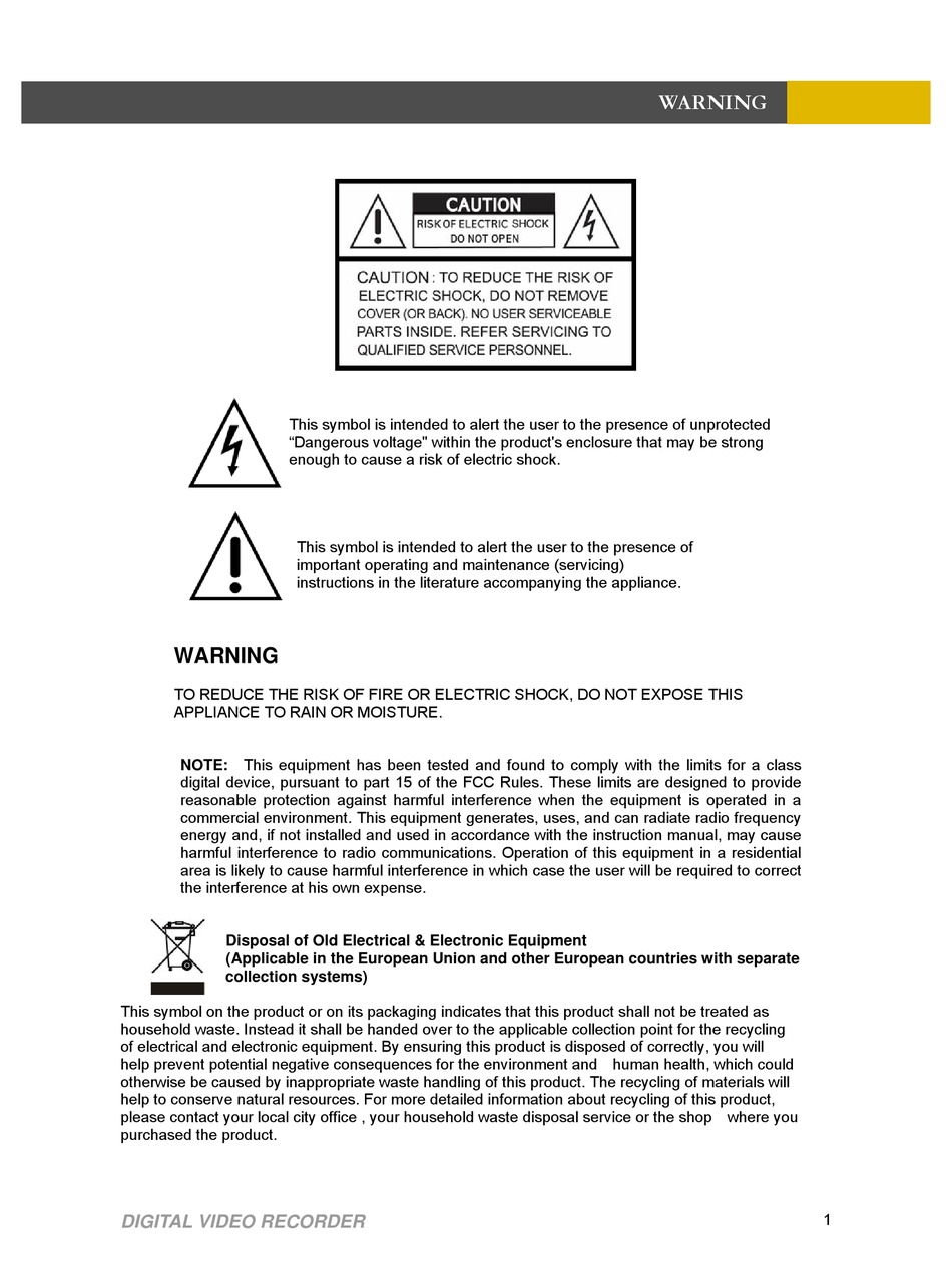 RHINO DIGITAL VIDEO RECORDER USER MANUAL Pdf Download ManualsLib