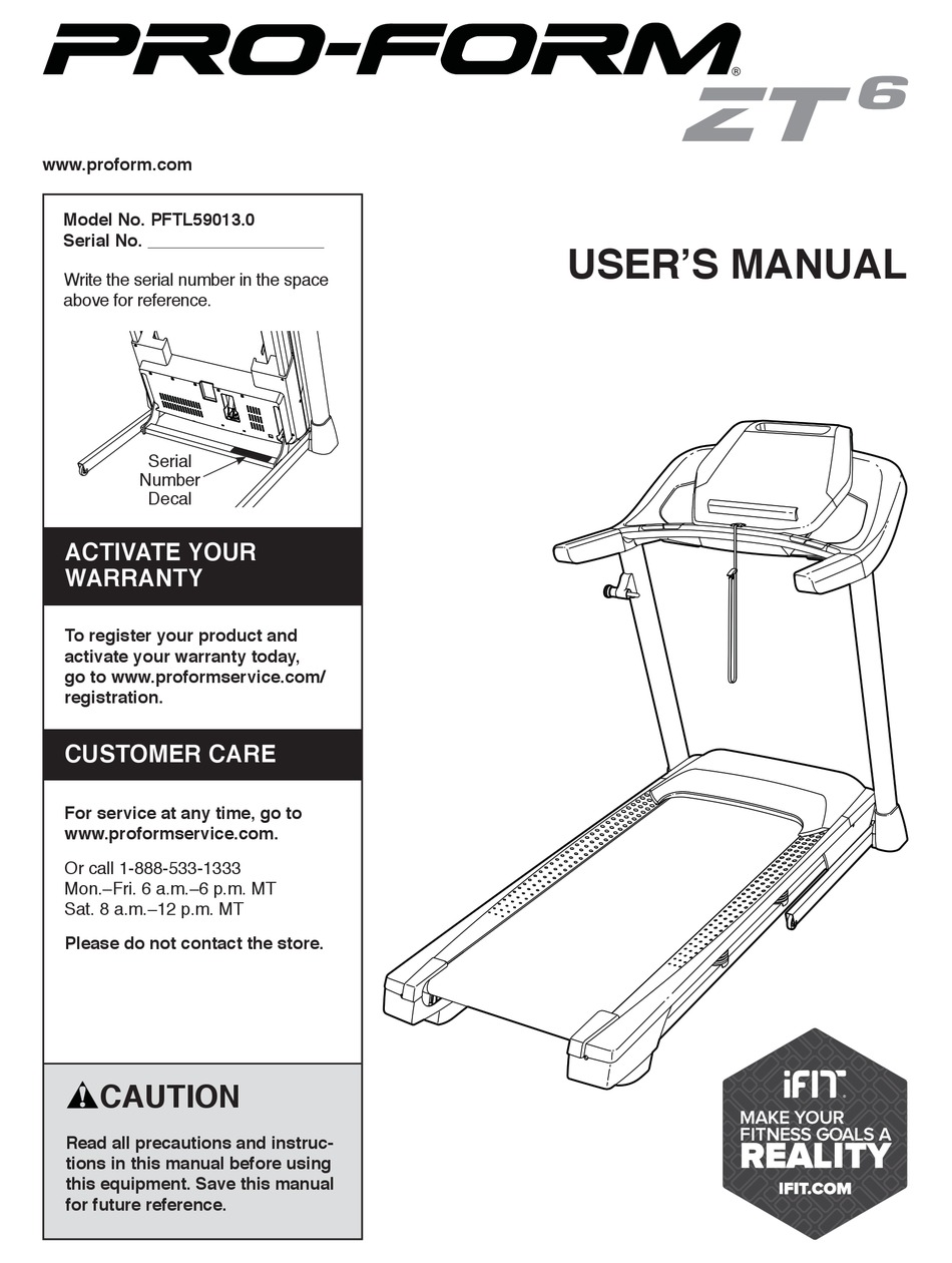 Pro Form Zt6 User Manual Pdf Download Manualslib