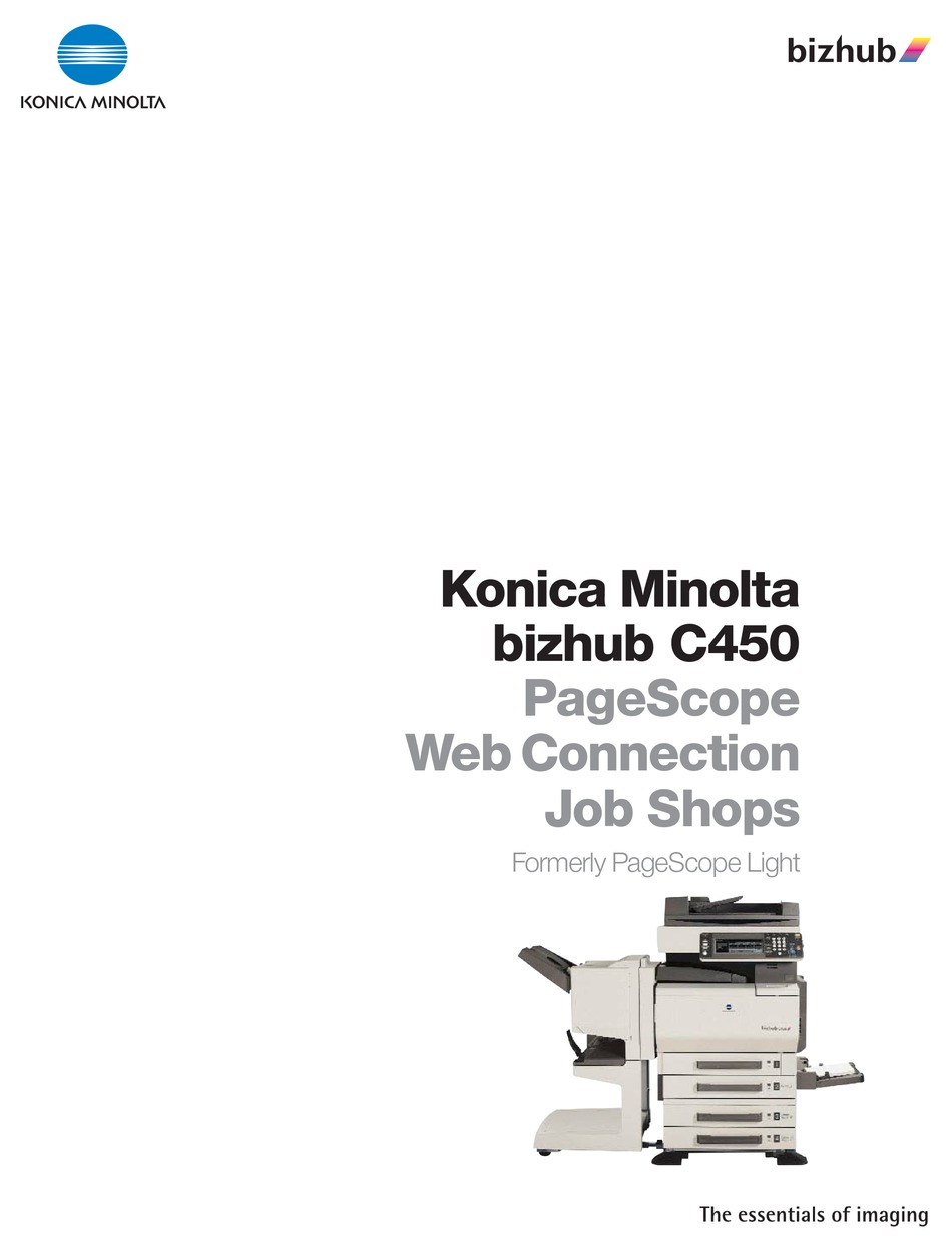 KONICA MINOLTA BIZHUB C450 WEB CONNECT MANUAL Pdf Download ManualsLib