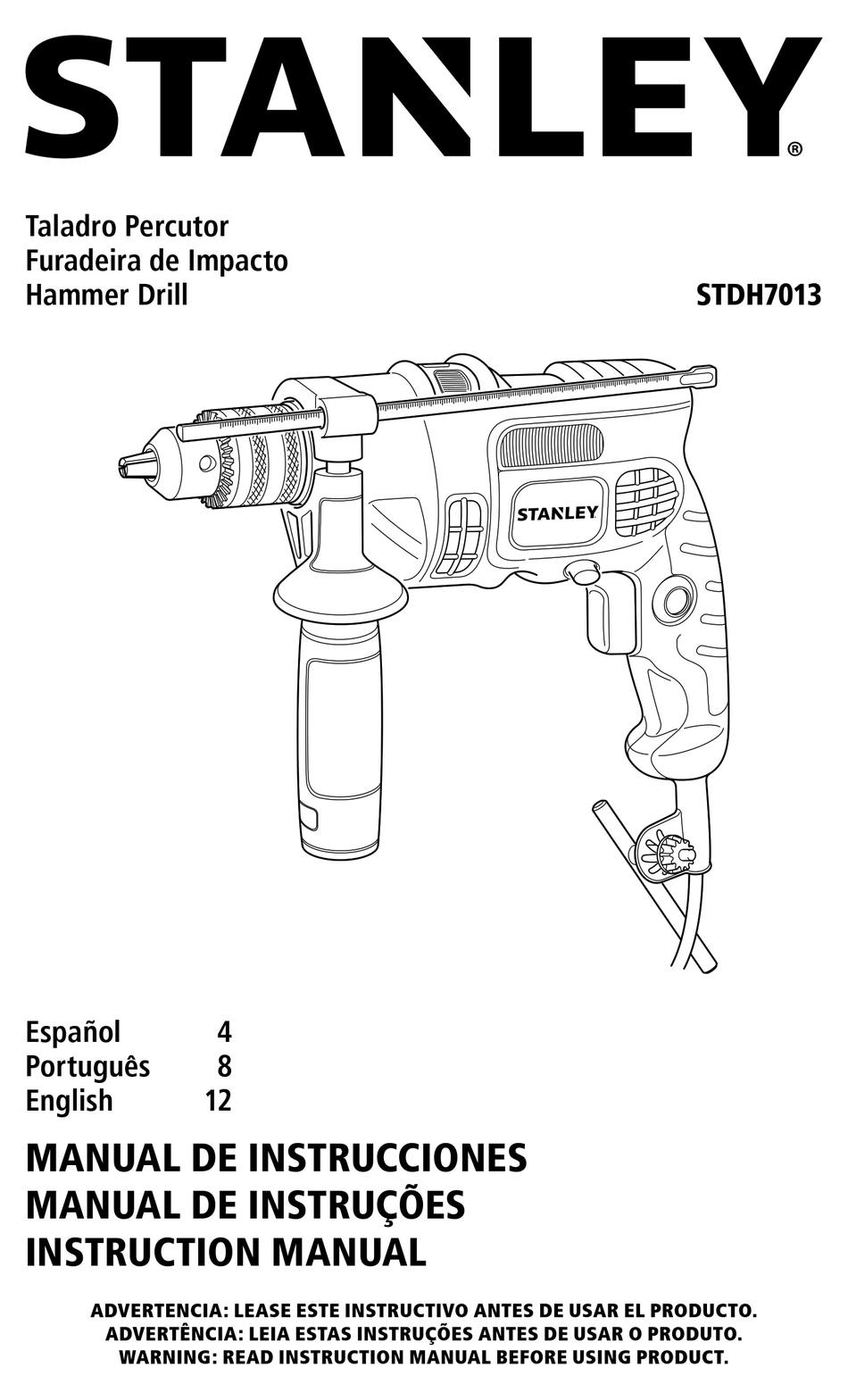 STANLEY STDH7013 INSTRUCTION MANUAL Pdf Download | ManualsLib