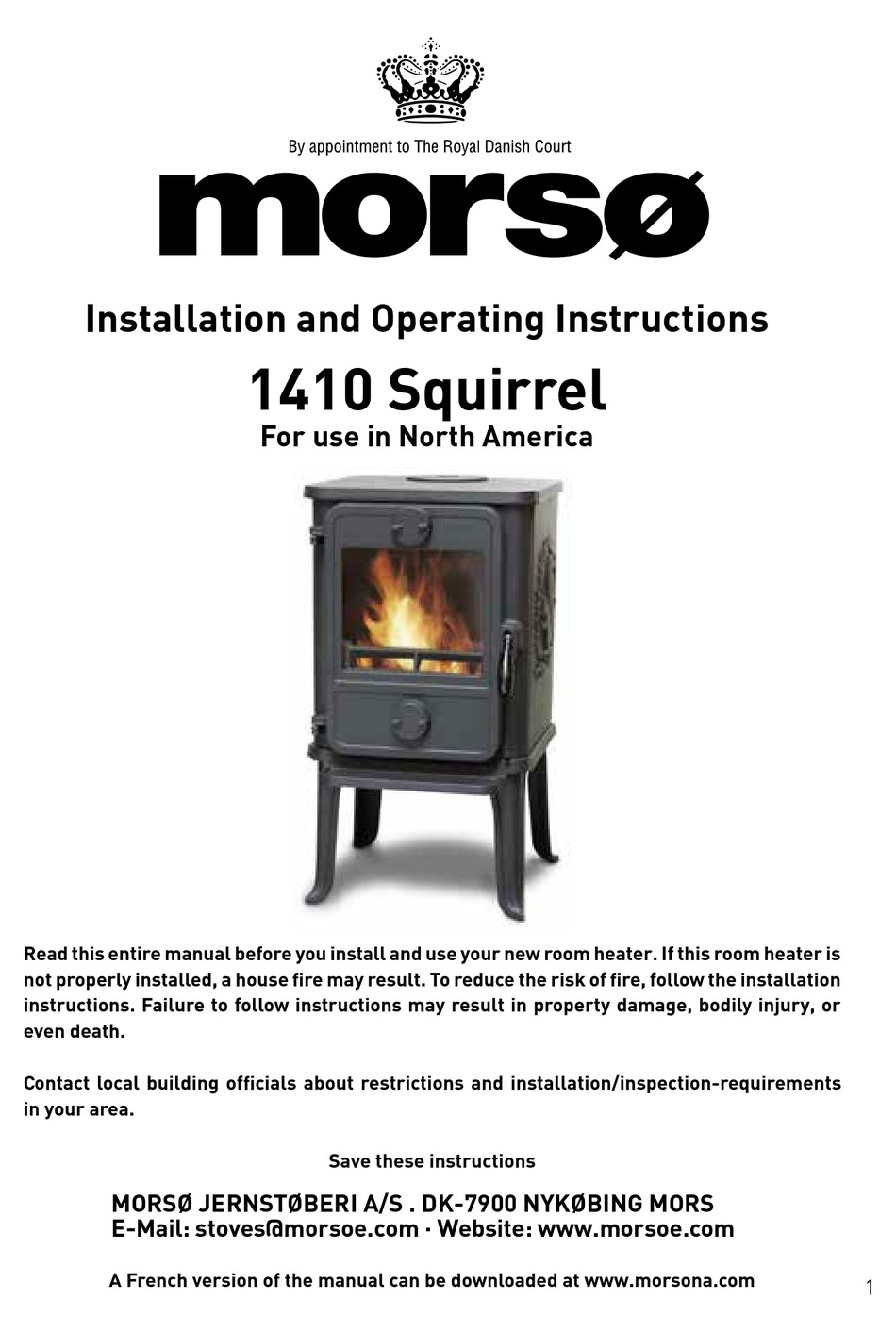 Morso 1410 Squirrel Installation And Operating Instructions Manual Pdf Download Manualslib