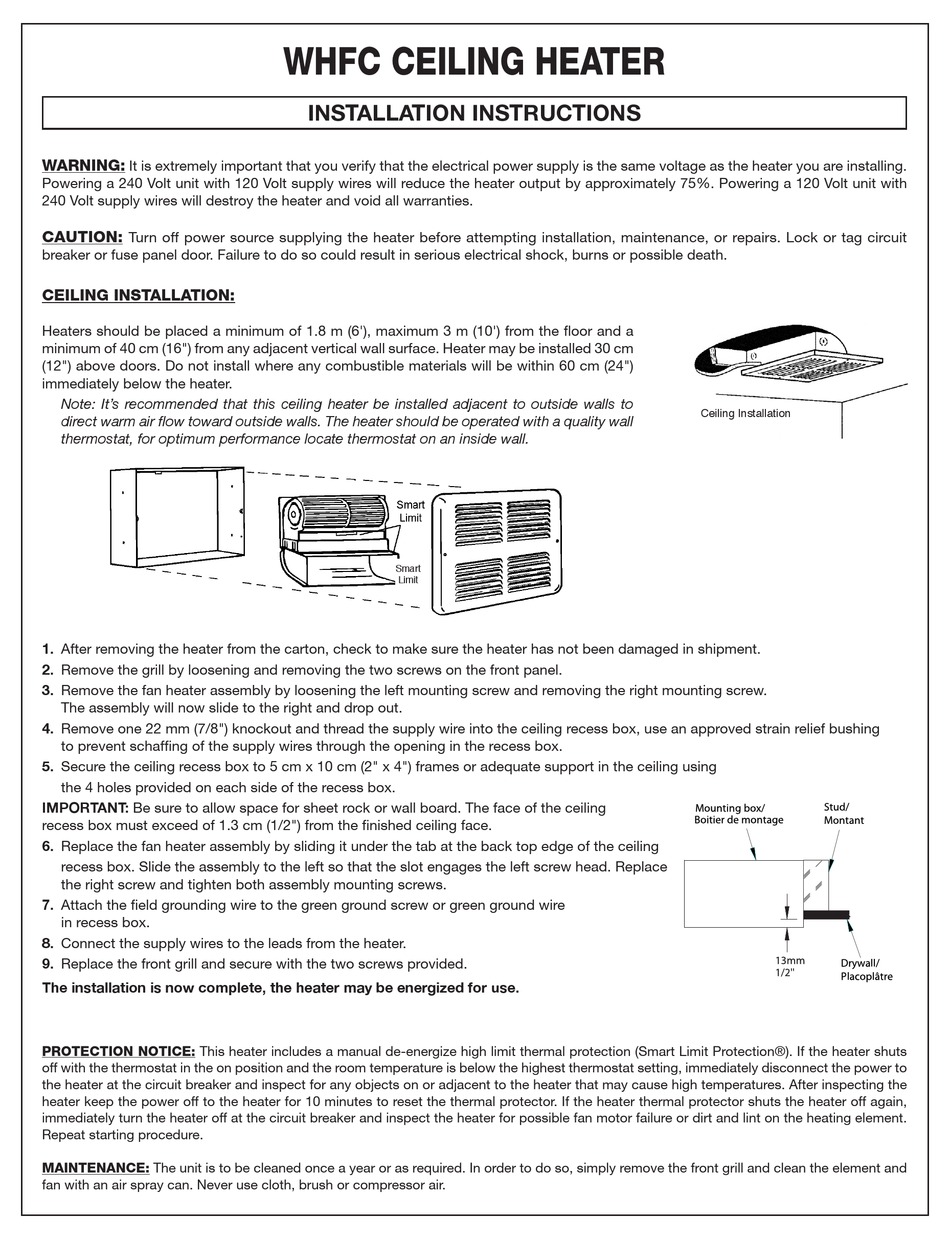 KING WHFC1205 INSTALLATION INSTRUCTIONS Pdf Download | ManualsLib