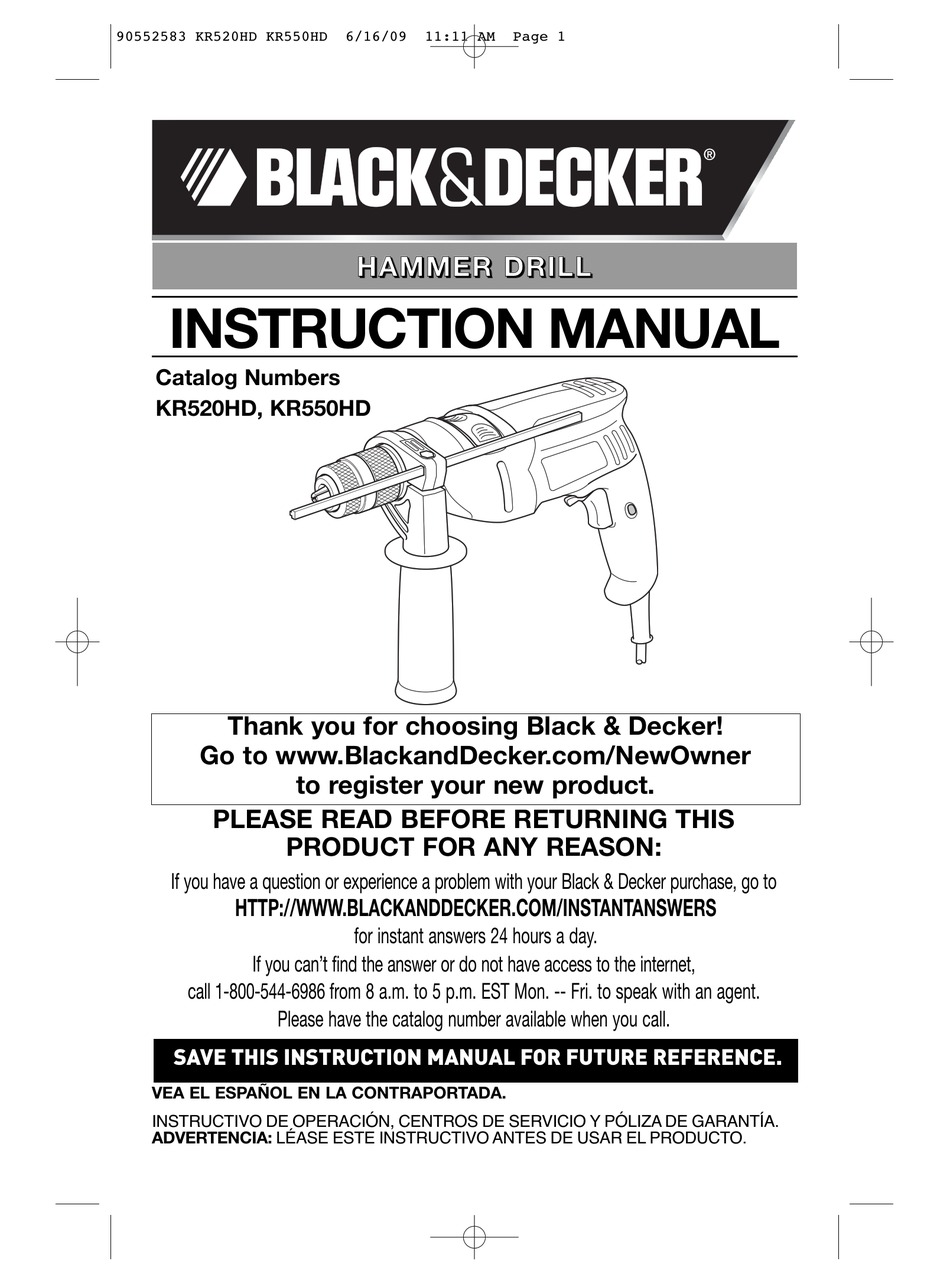 BLACK DECKER KR520HD INSTRUCTION MANUAL Pdf Download ManualsLib