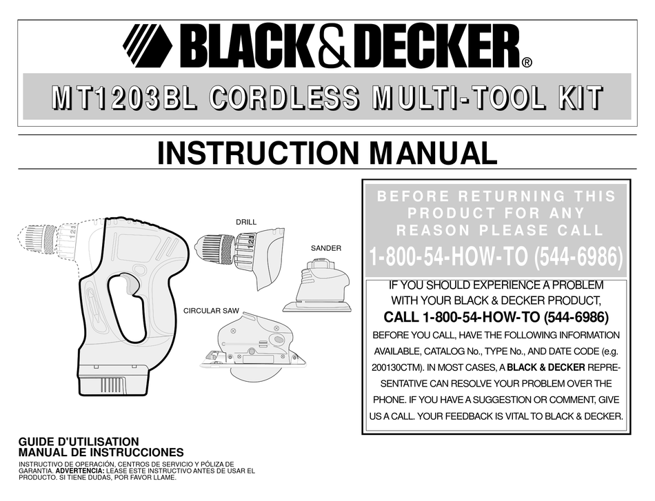 User manual Black & Decker MTRT8 (English - 100 pages)