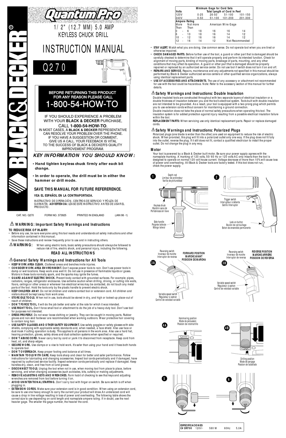 User manual Black & Decker DCM100R (English - 2 pages)