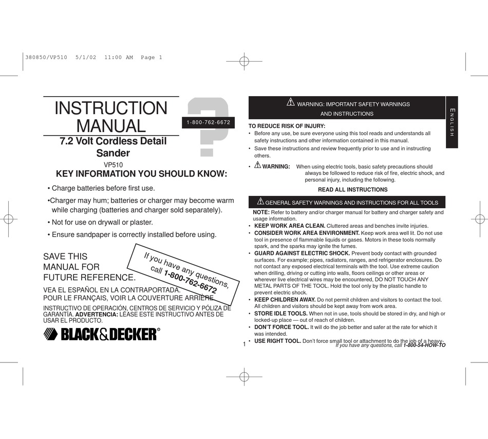 BLACK & DECKER MOUSE 90532198 INSTRUCTION MANUAL Pdf Download