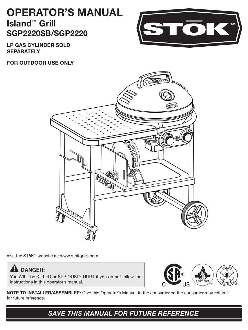 STOK SGP2220SB OPERATOR'S MANUAL Pdf Download | ManualsLib