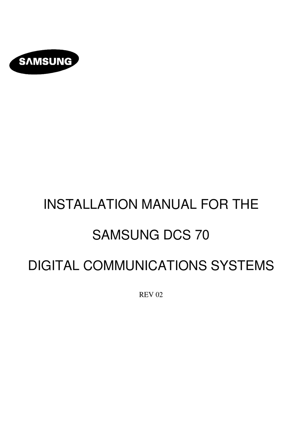 SAMSUNG DCS 70 INSTALLATION MANUAL Pdf Download | ManualsLib