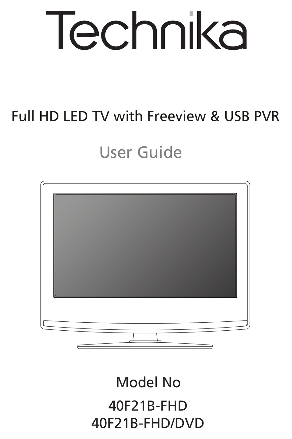 TECHNIKA 40F21BFHD USER MANUAL Pdf Download ManuaLib