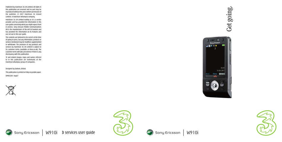 SONY ERICSSON W880I QUICK START MANUAL Pdf Download