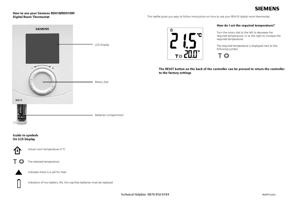Siemens Rdh10 How To Use Pdf Download Manualslib