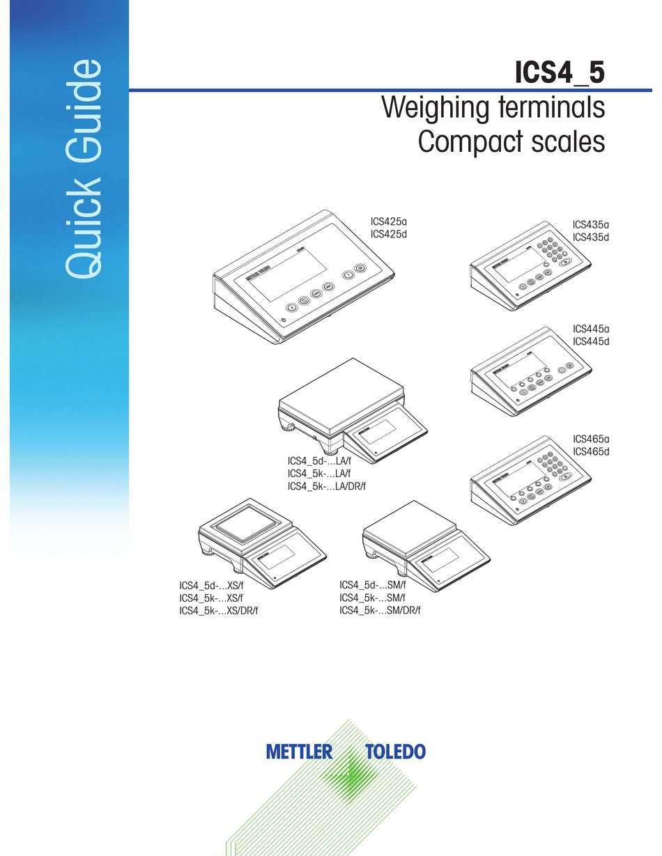 METTLER TOLEDO ICS425A QUICK MANUAL Pdf Download | ManualsLib