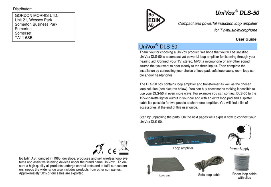 UNIVOX DLS-50 USER MANUAL Pdf Download | ManualsLib