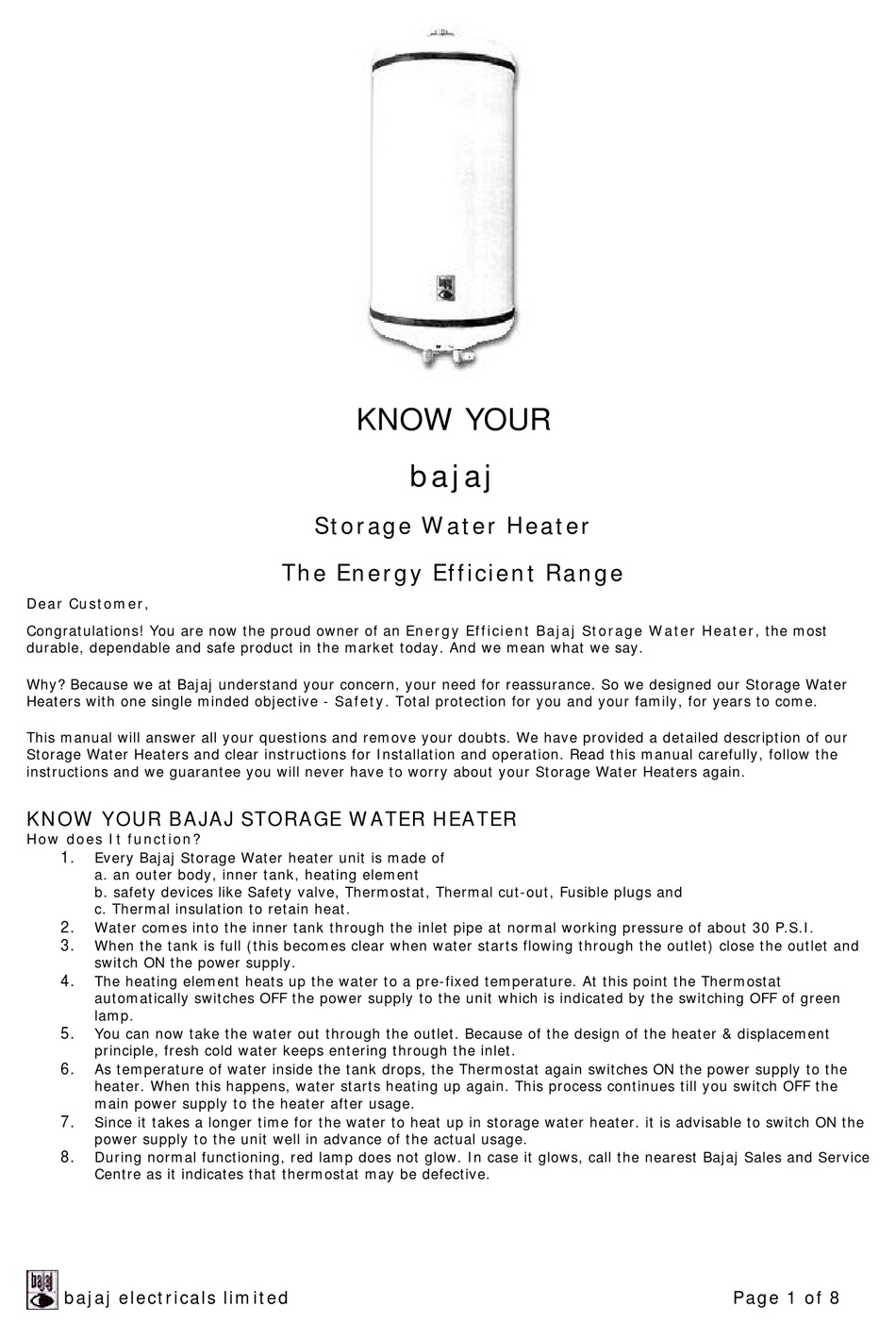 bajaj ka water heater