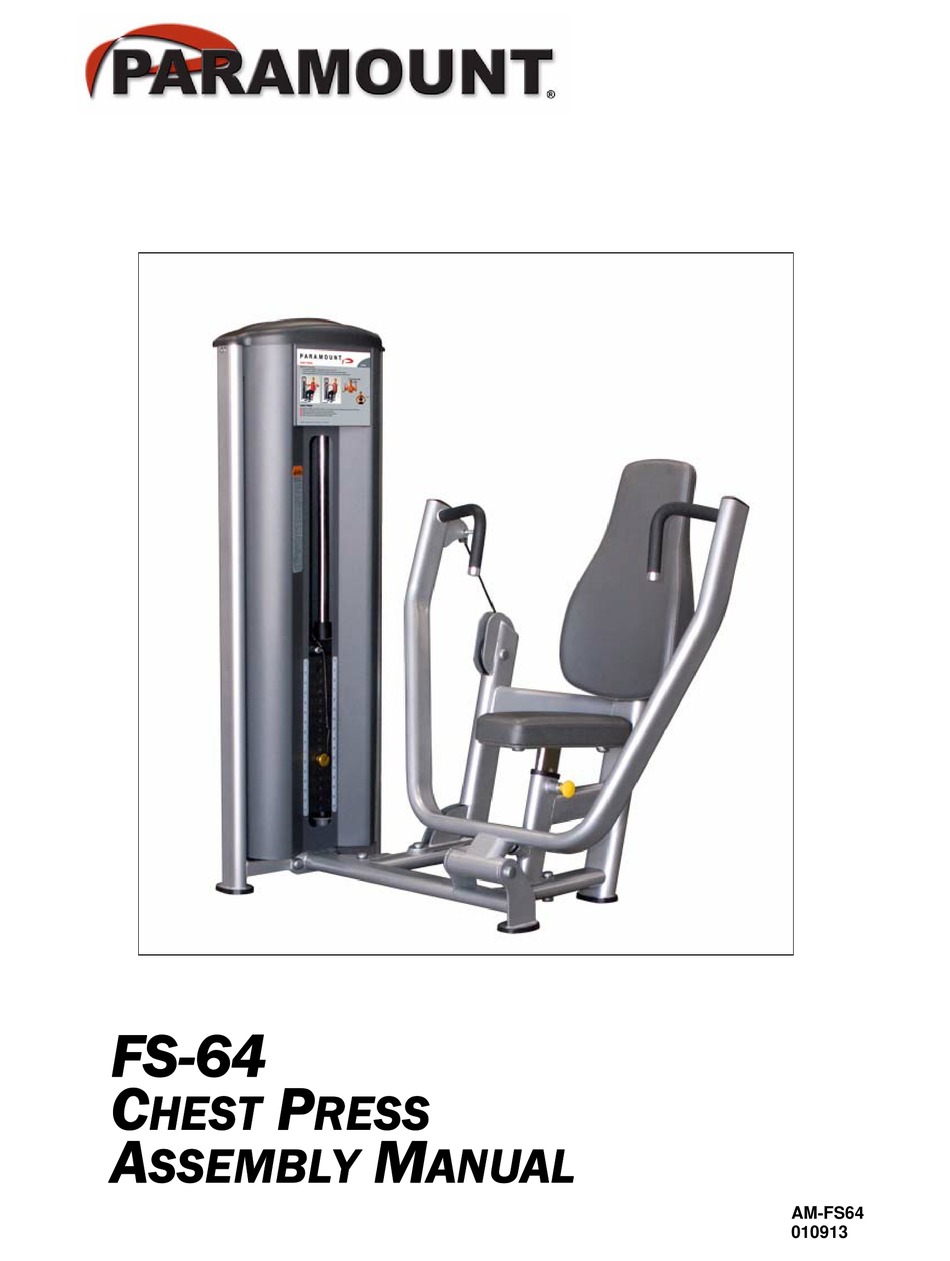 PARAMOUNT FITNESS FS64 ASSEMBLY MANUAL Pdf Download ManualsLib