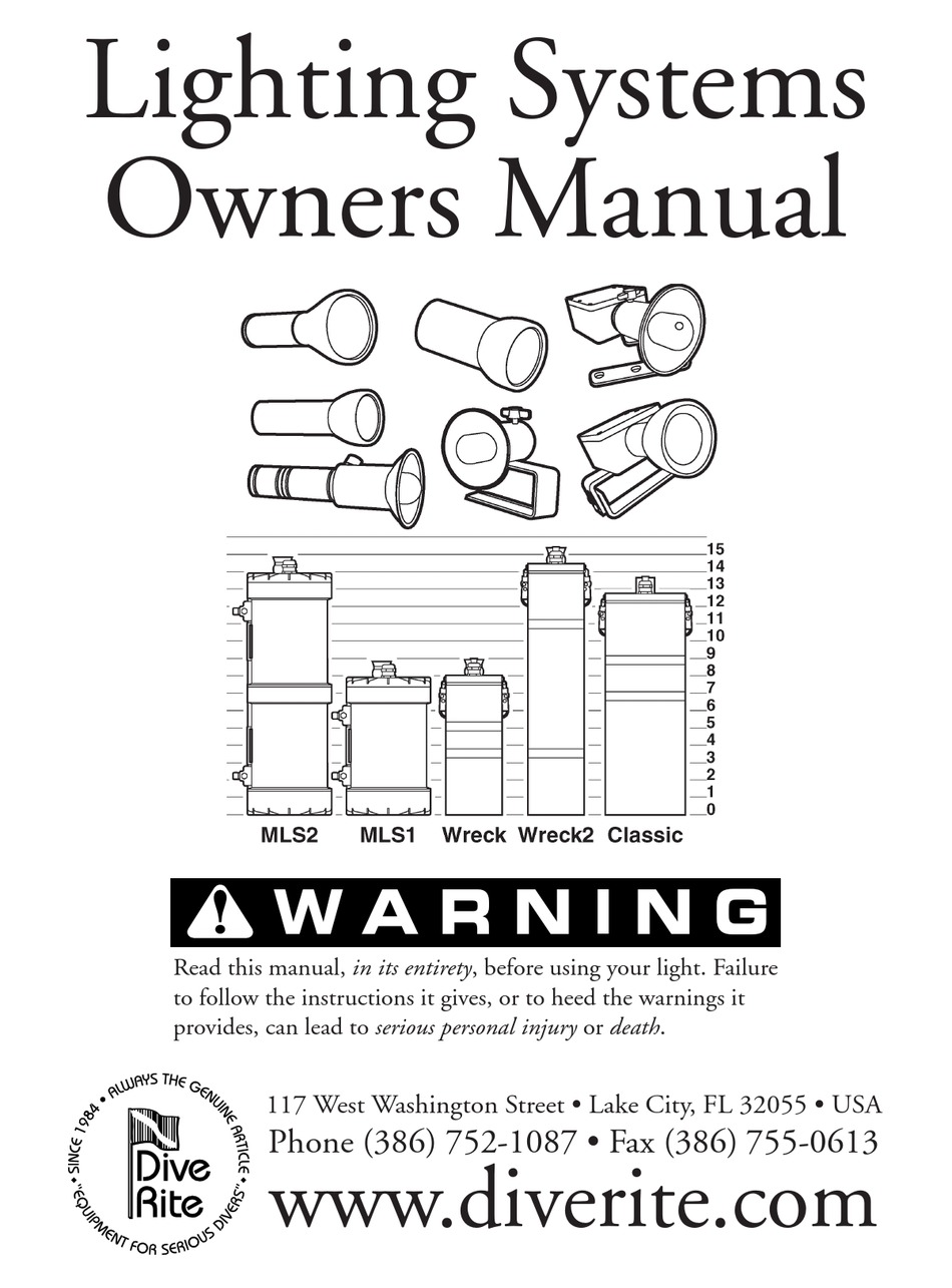 DIVE RITE LIGHTING SYSTEMS OWNER'S MANUAL Pdf Download ManualsLib