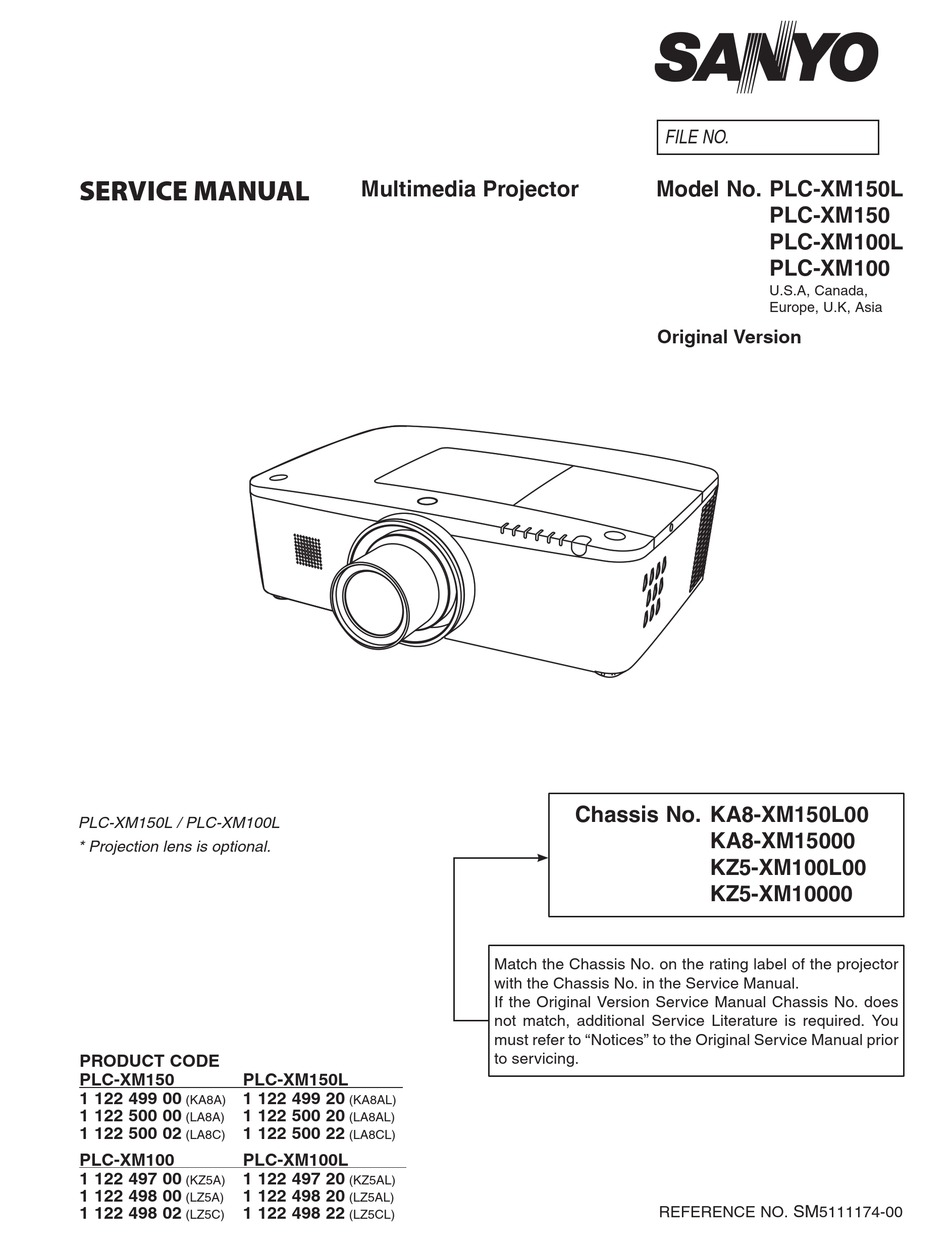 Sanyo Plc Xm150l Service Manual Pdf Download Manualslib