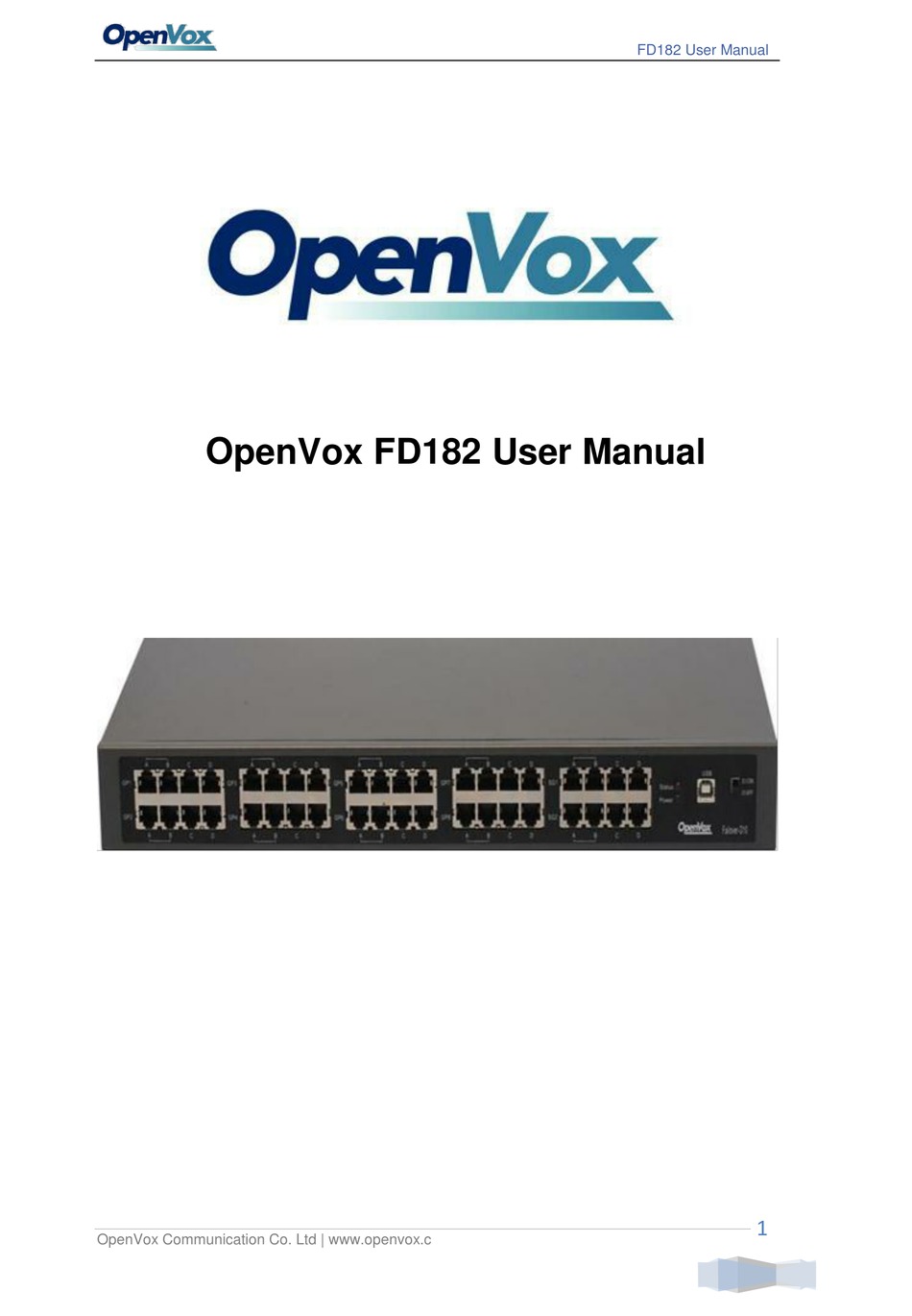 OPENVOX FD182 USER MANUAL Pdf Download | ManualsLib