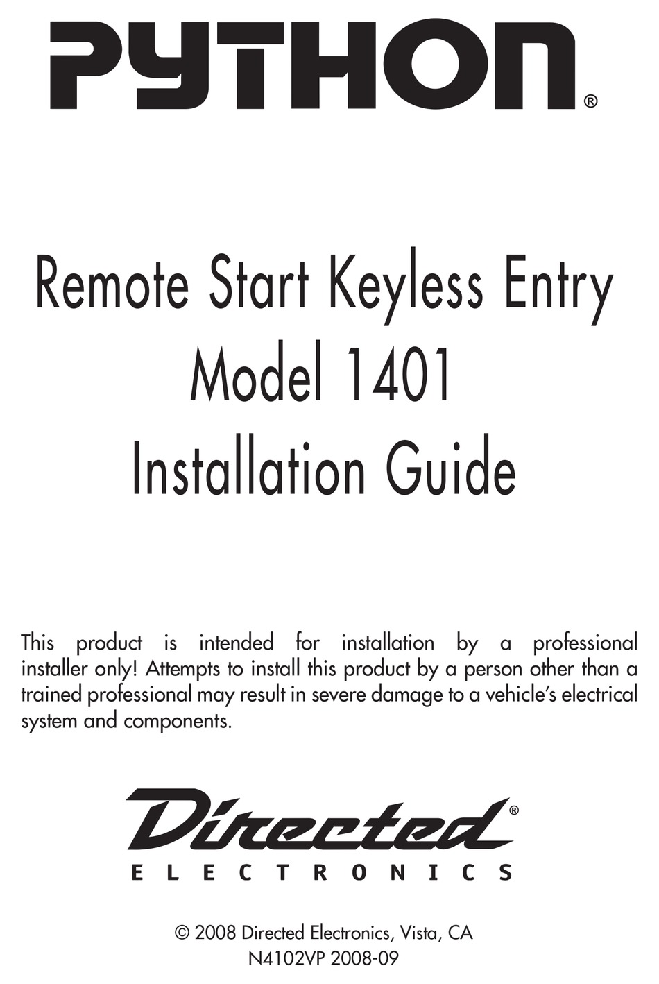 python ce0890 remote starter manual