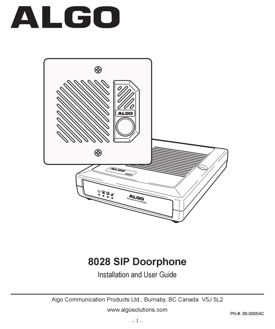 Algo 8028 Sip Doorphone Installation And User Manual Pdf Download Manualslib
