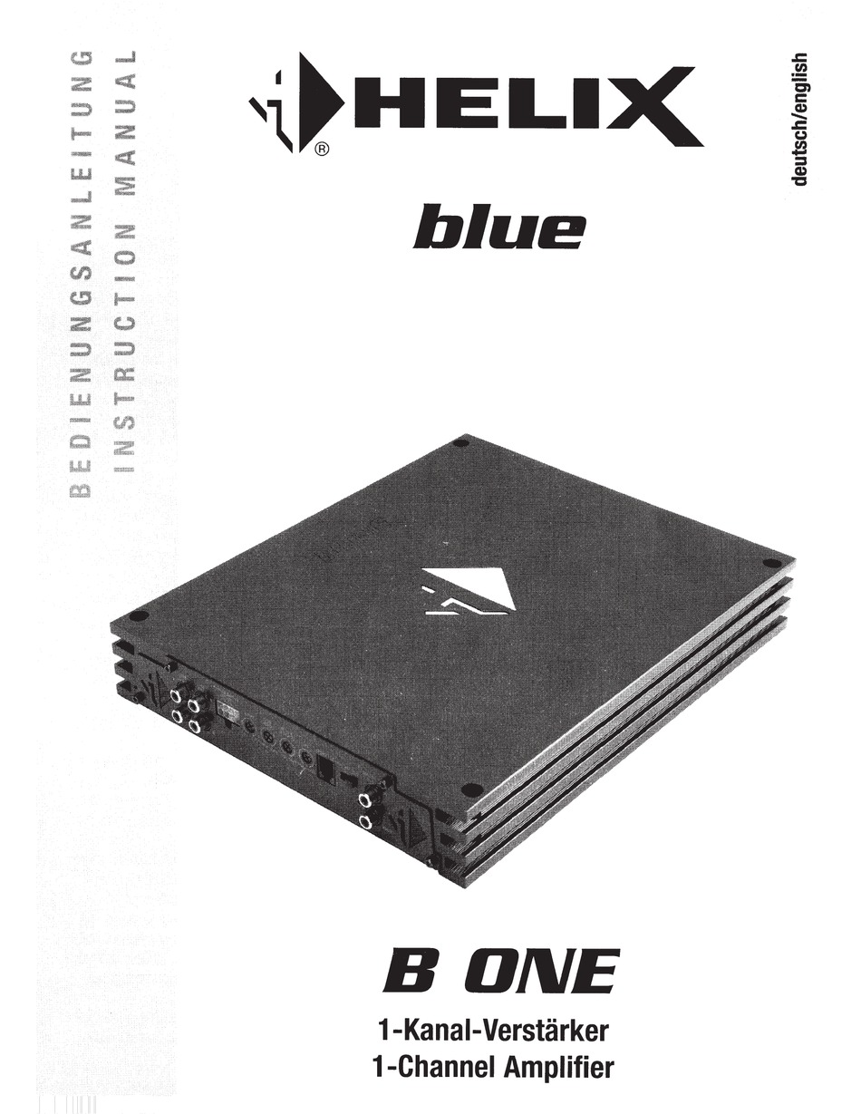 HELIX BLUE B ONE INSTRUCTION MANUAL Pdf Download ManualsLib