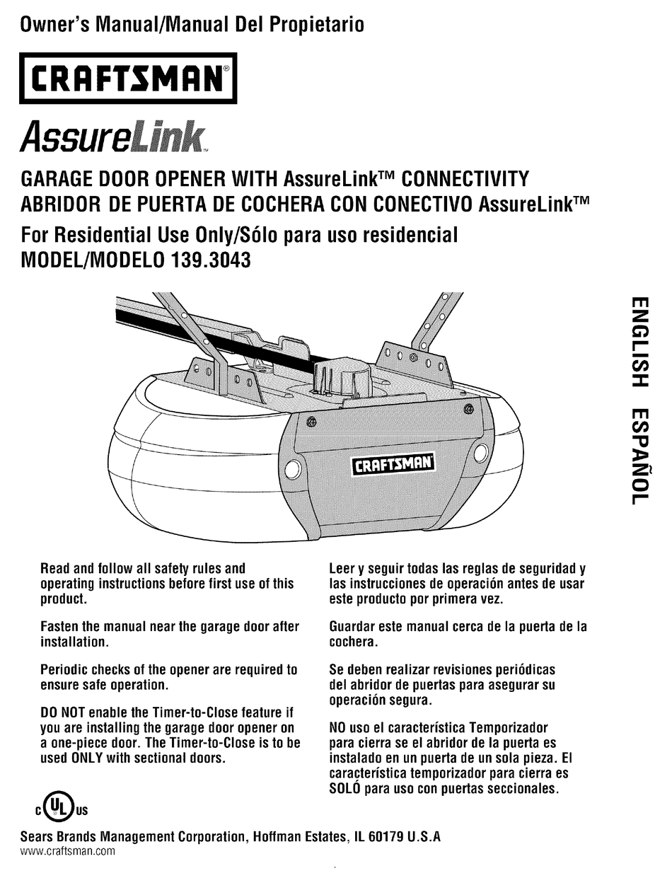 Craftsman 139 3043 Owner S Manual Pdf Download Manualslib