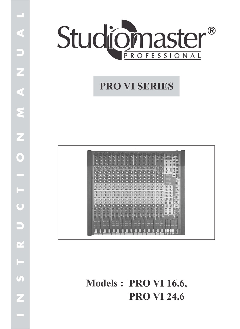 Studiomaster Pro Vi 16 6 Instruction Manual Pdf Download Manualslib