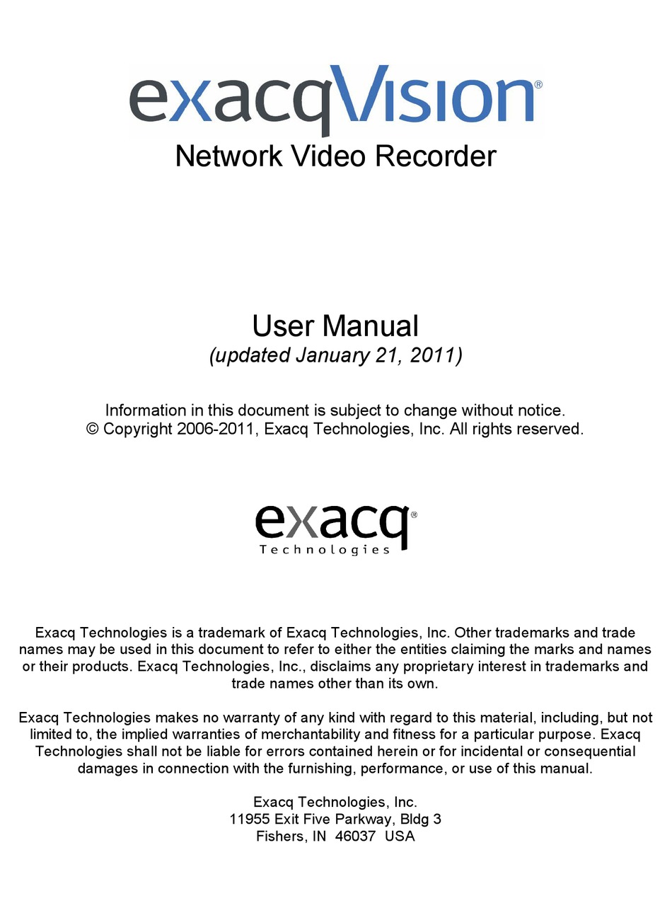 EXACQ EXACQVISION USER MANUAL Pdf Download | ManualsLib