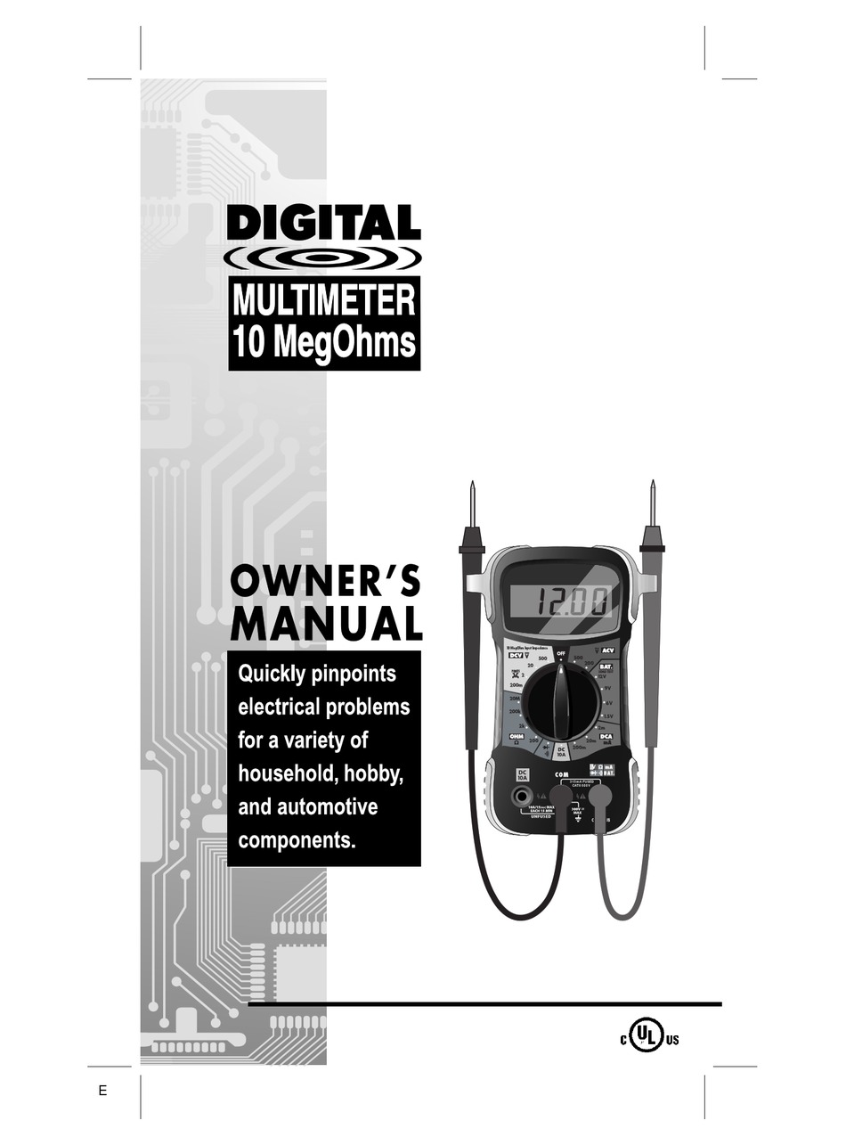 INNOVA DIGITAL MULTIMETER 10MEGOHMS OWNER