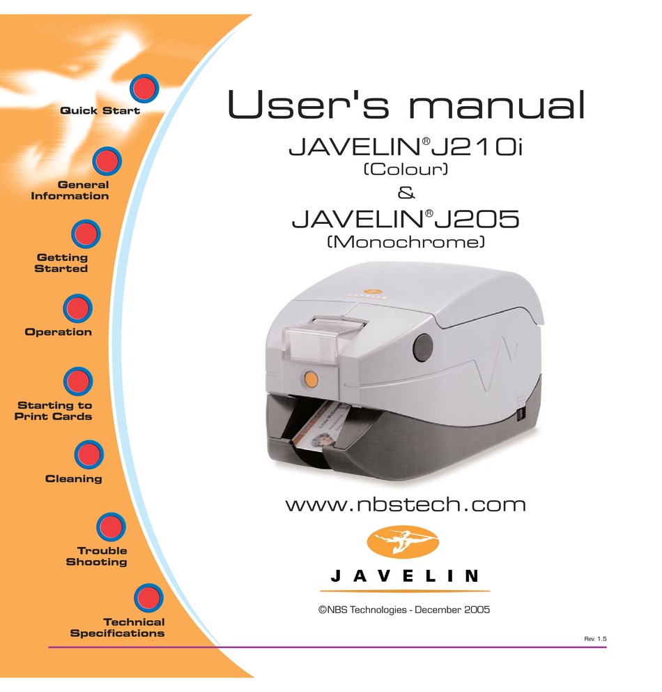 JAVELIN J210I USER MANUAL Pdf Download ManualsLib