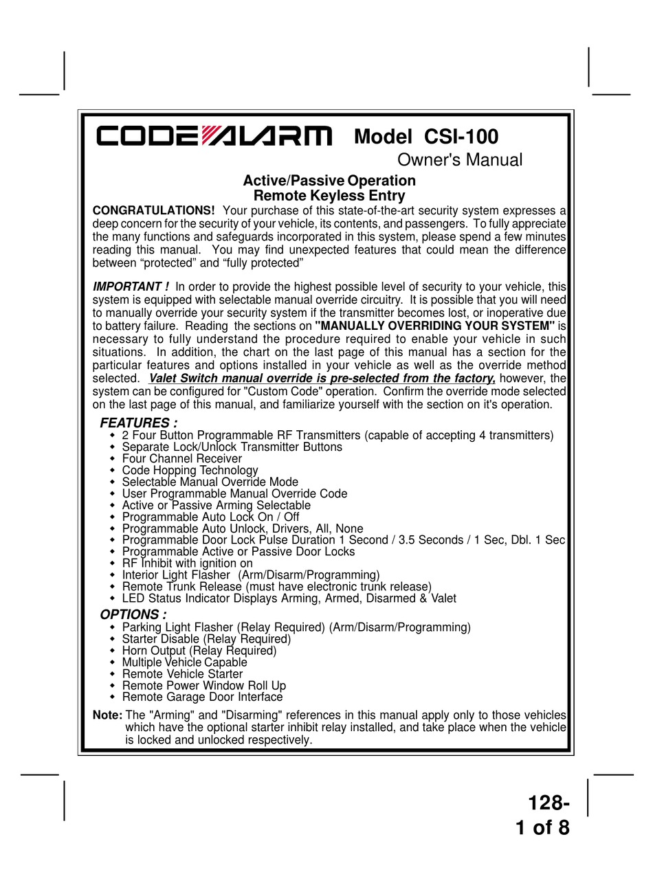 code-alarm-csi-100-owner-s-manual-pdf-download-manualslib