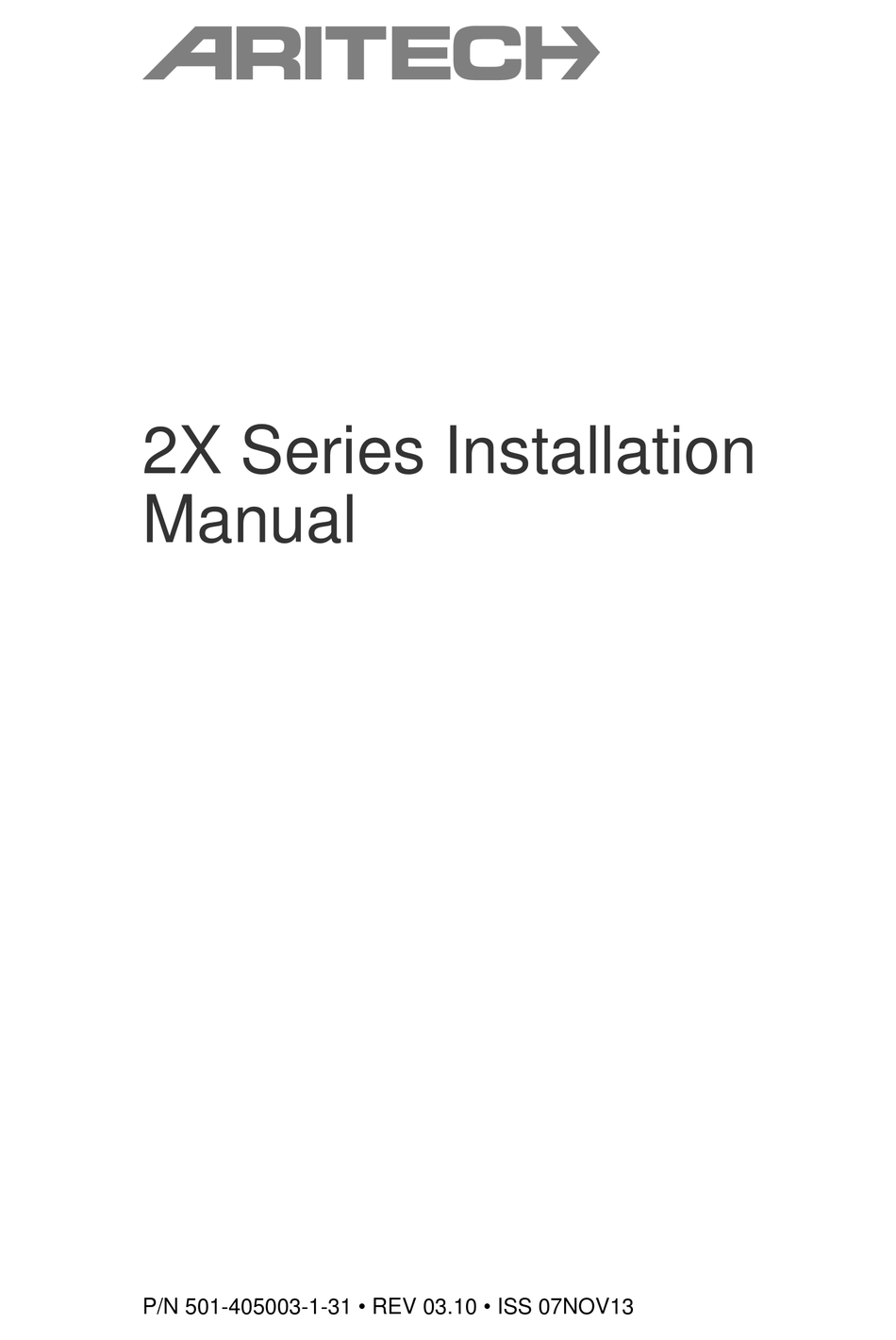ARITECH 2X SERIES INSTALLATION MANUAL Pdf Download ManualsLib