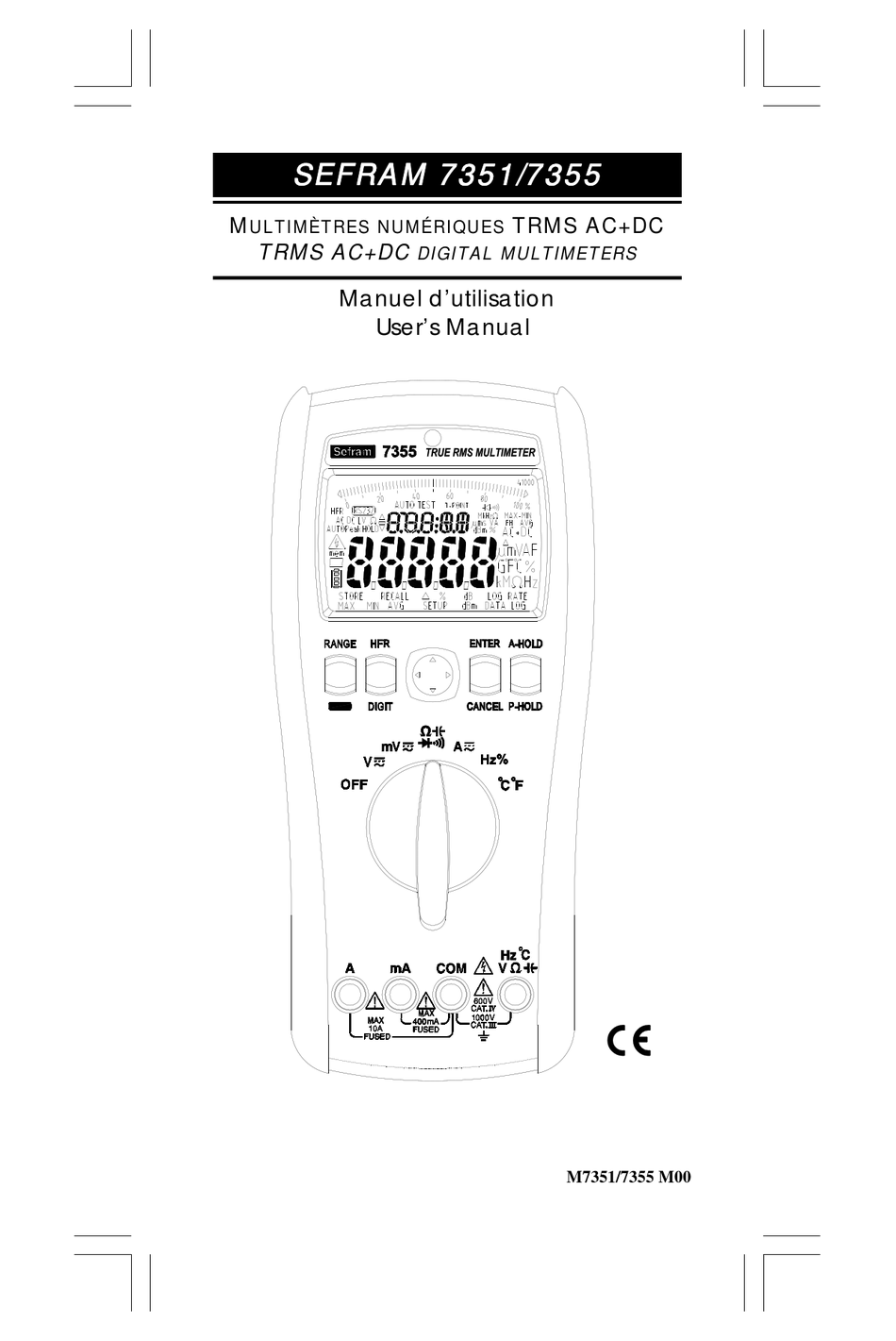 SEFRAM SEFRAM 7202  Multimètre numérique - tension, fréquence, capacité,  résistance