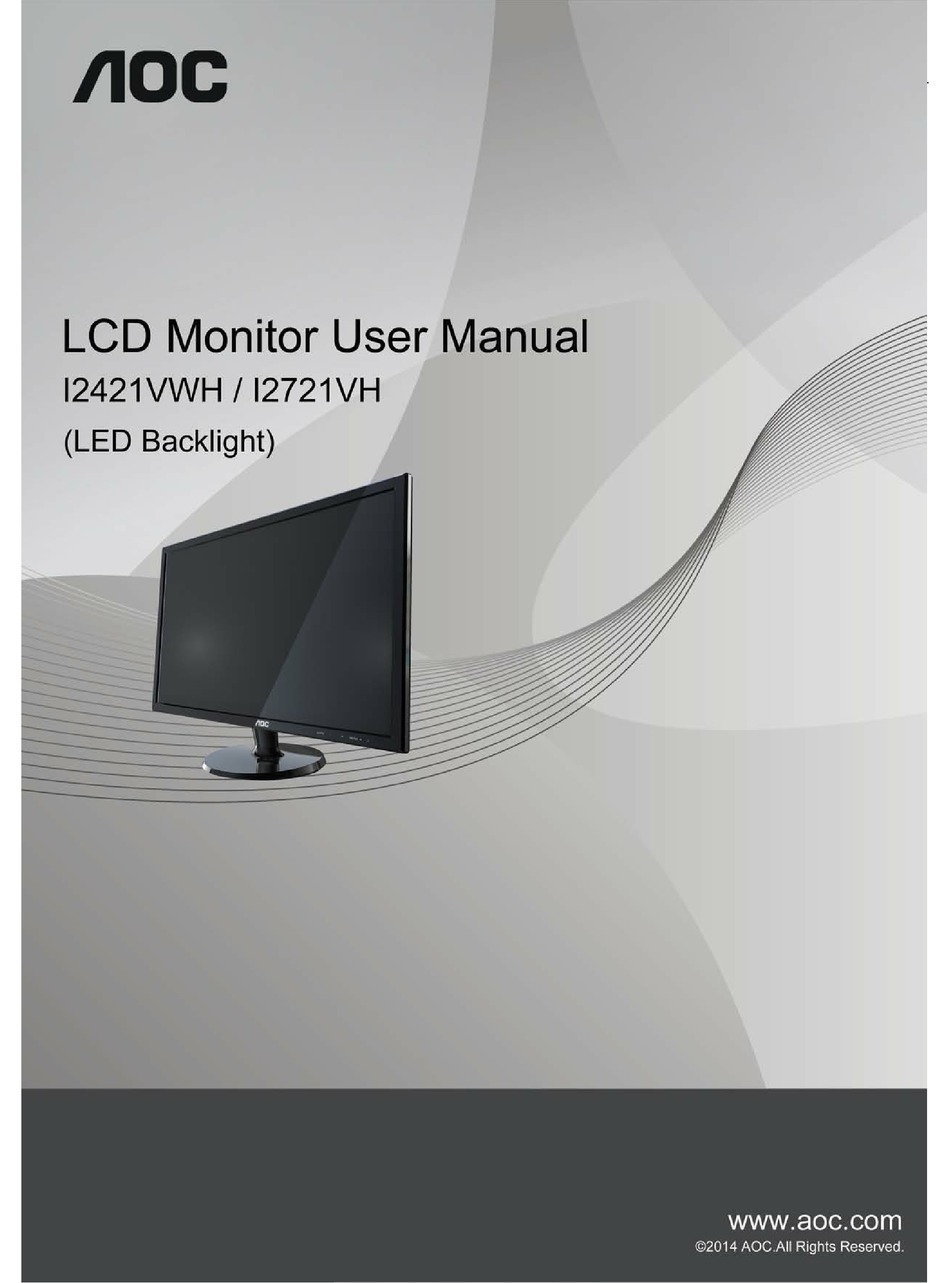 AOC I2421VWH USER MANUAL Pdf Download | ManualsLib