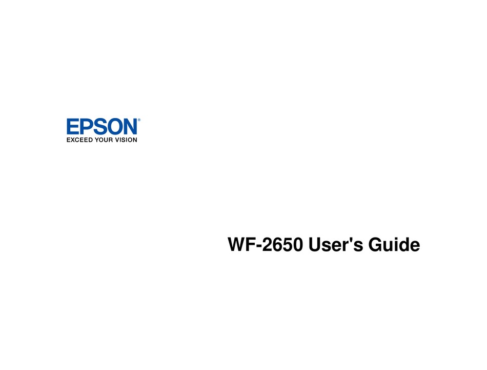 EPSON WF-2650 USER MANUAL Pdf Download | ManualsLib