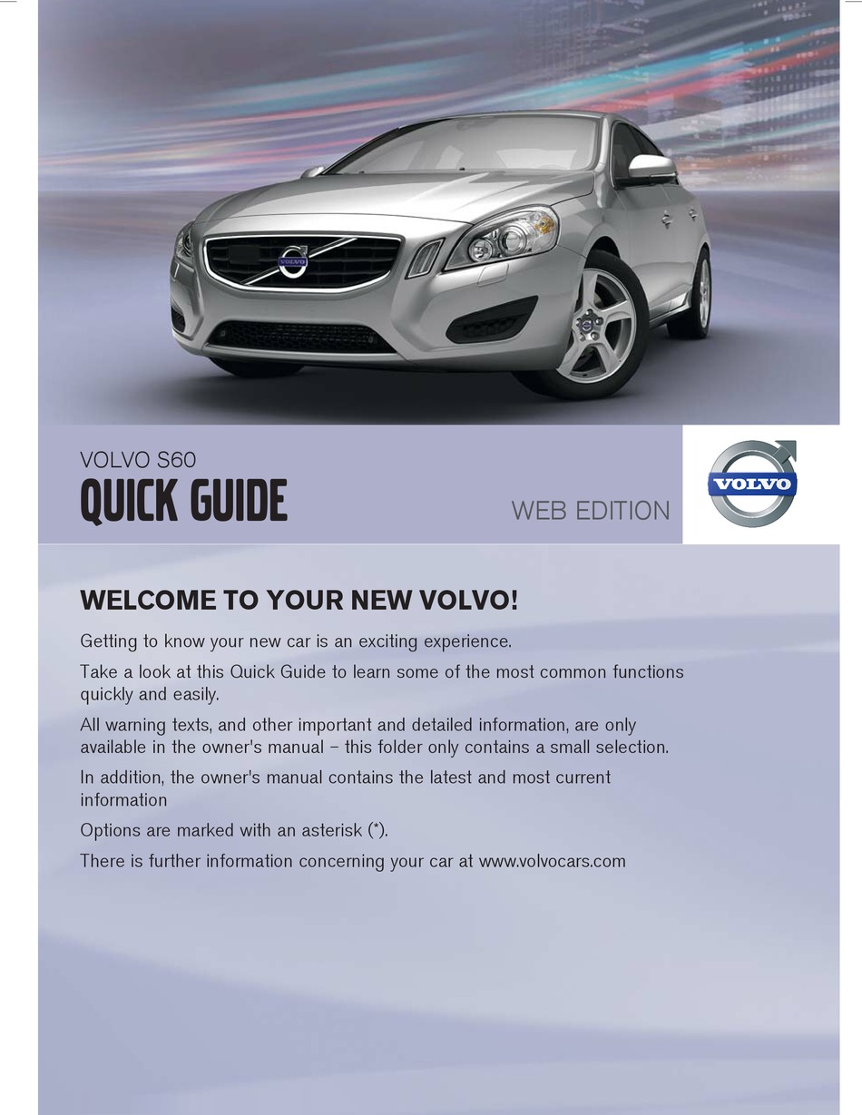 VOLVO S60 QUICK MANUAL Pdf Download ManualsLib