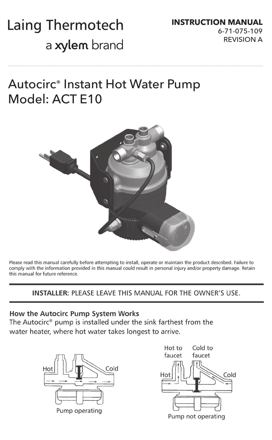 Laing Thermotech Autocirc ACT E10 